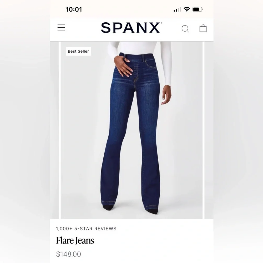 SPANX High Waist Flare Jeans size Small - Picture 3 of 12